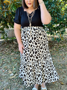 Tilley Tiered Leopard Skirt