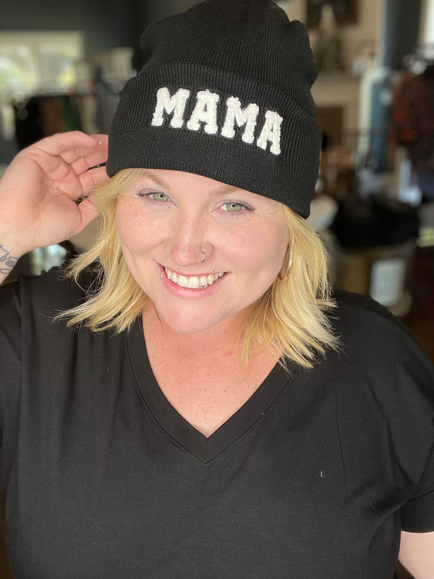 Mama Embroidered Beanie (Multiple Colors)