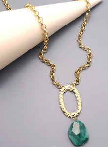 Jade Stone Drop Necklace
