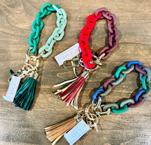 Load image into Gallery viewer, Amy Two Tone Chain Bracelet Keychain( Multiple Colors)