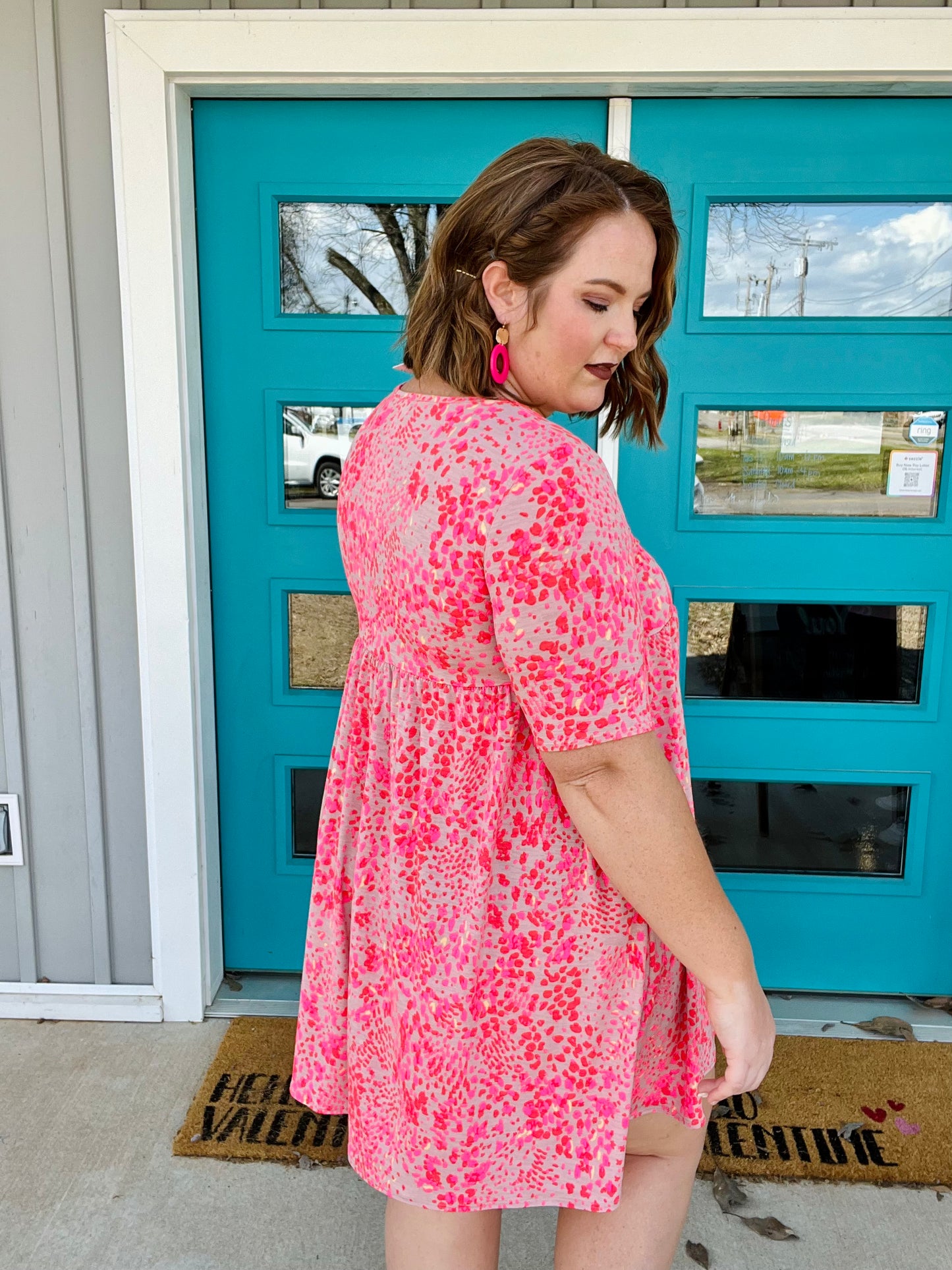 Naomi Pink Spotted Dress