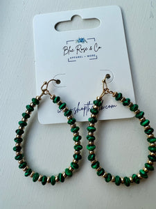 Teardrop Beaded Hoops