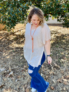 Natalie Woven Top in Natural