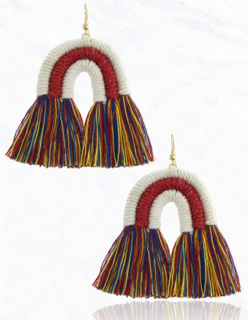 Macrame Rainbow Earrings (Multiple Colors)