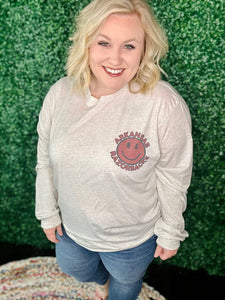 Arkansas Retro Smiley  Long Sleeve Tee (Front and Back print)