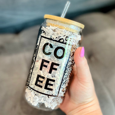 Coffee Leopard Clear Libby Cup
