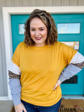 Load image into Gallery viewer, Mustard Leopard Color Block Top