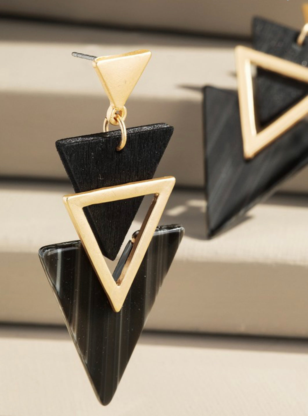 Two Tone Wood Arrow Earrings