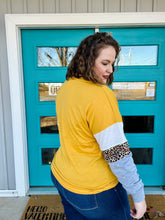 Load image into Gallery viewer, Mustard Leopard Color Block Top