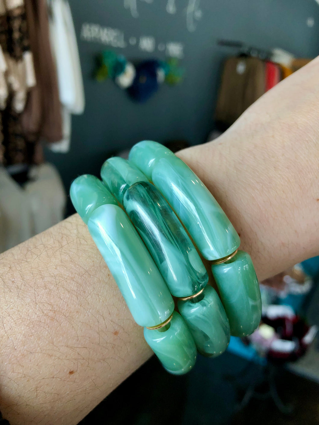 Mint Acrylic Bracelet Sets