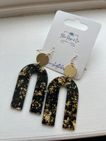 Gold Fleck Arch Earrings (Multiple Colors)