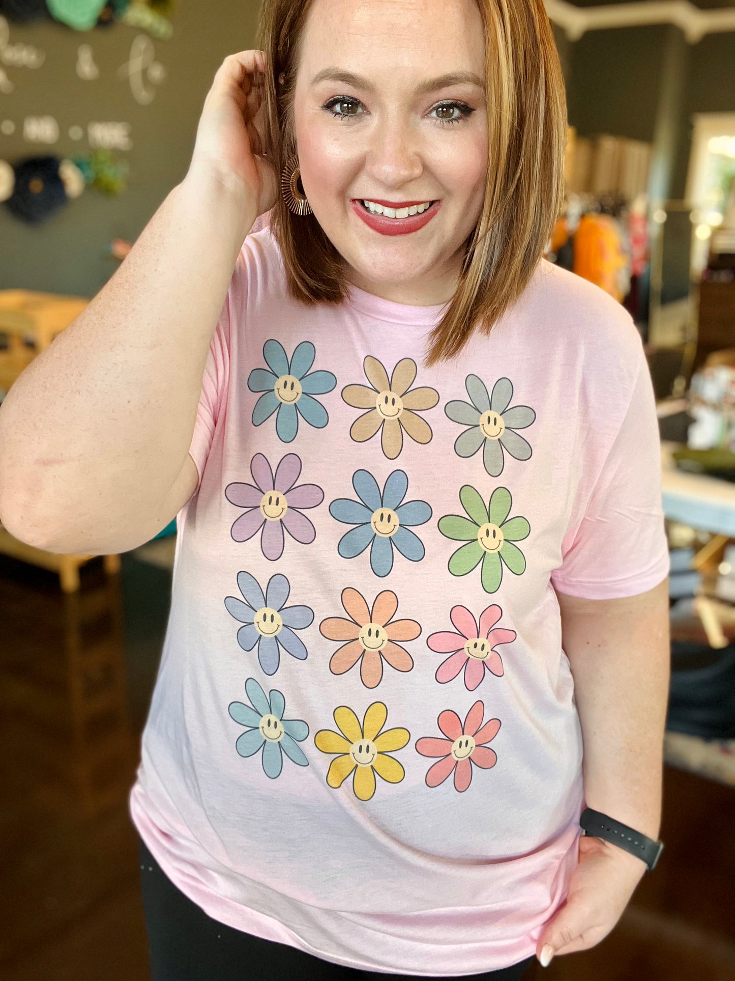 Flower Power Tee on Light Pink