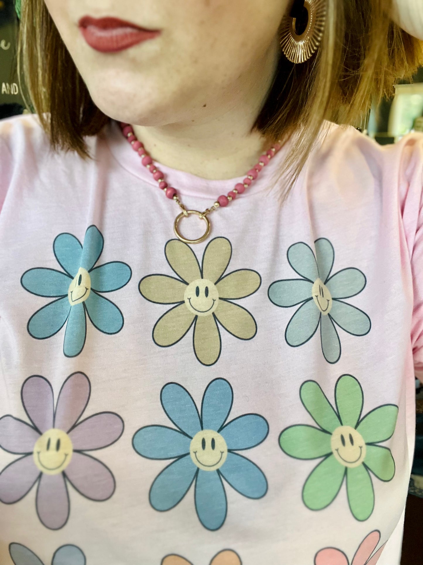 Flower Power Tee on Light Pink